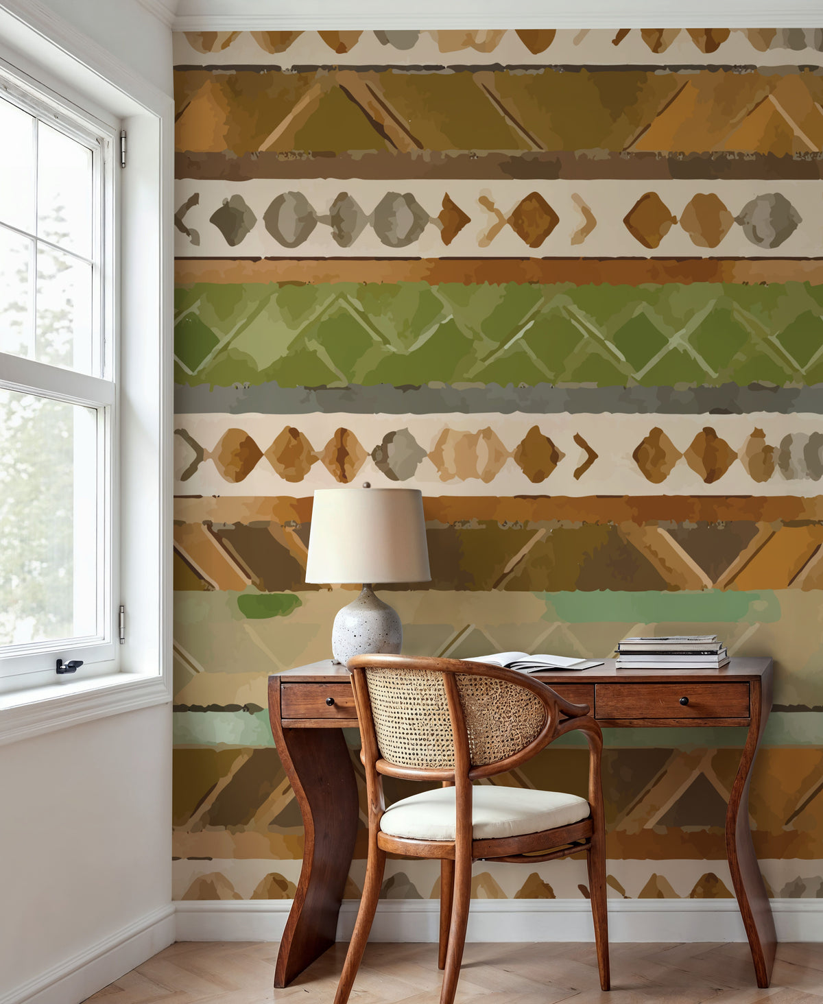 Aztec Stripes Mural Wallpaper - room preview 06