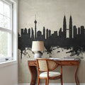 Kuala Lumpur Skyline Concrete Mural Wallpaper - room preview 06