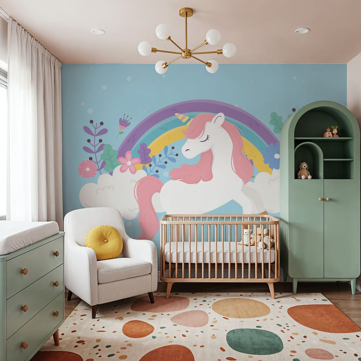 By the End of the Rainbow Mural Wallpaper - room preview 06