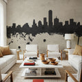 Dallas Skyline Concrete Mural Wallpaper - room preview 06