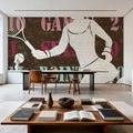 Womens Scoreboard Tennis Mural Wallpaper - room preview 06