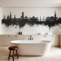 Torquay England Skyline Black & White Mural Wallpaper - room preview 06