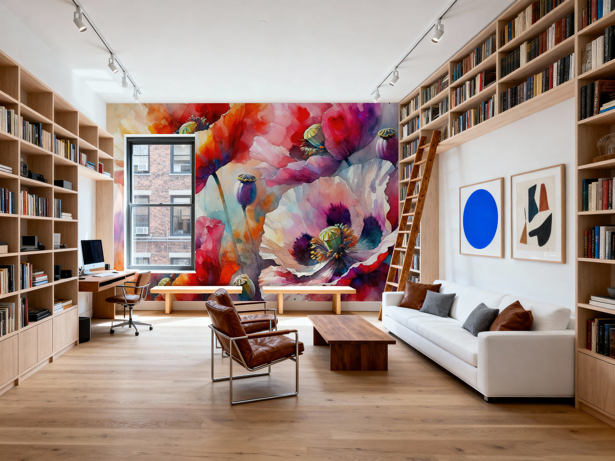 Intense Floral Radiance Mural Wallpaper - room preview 06