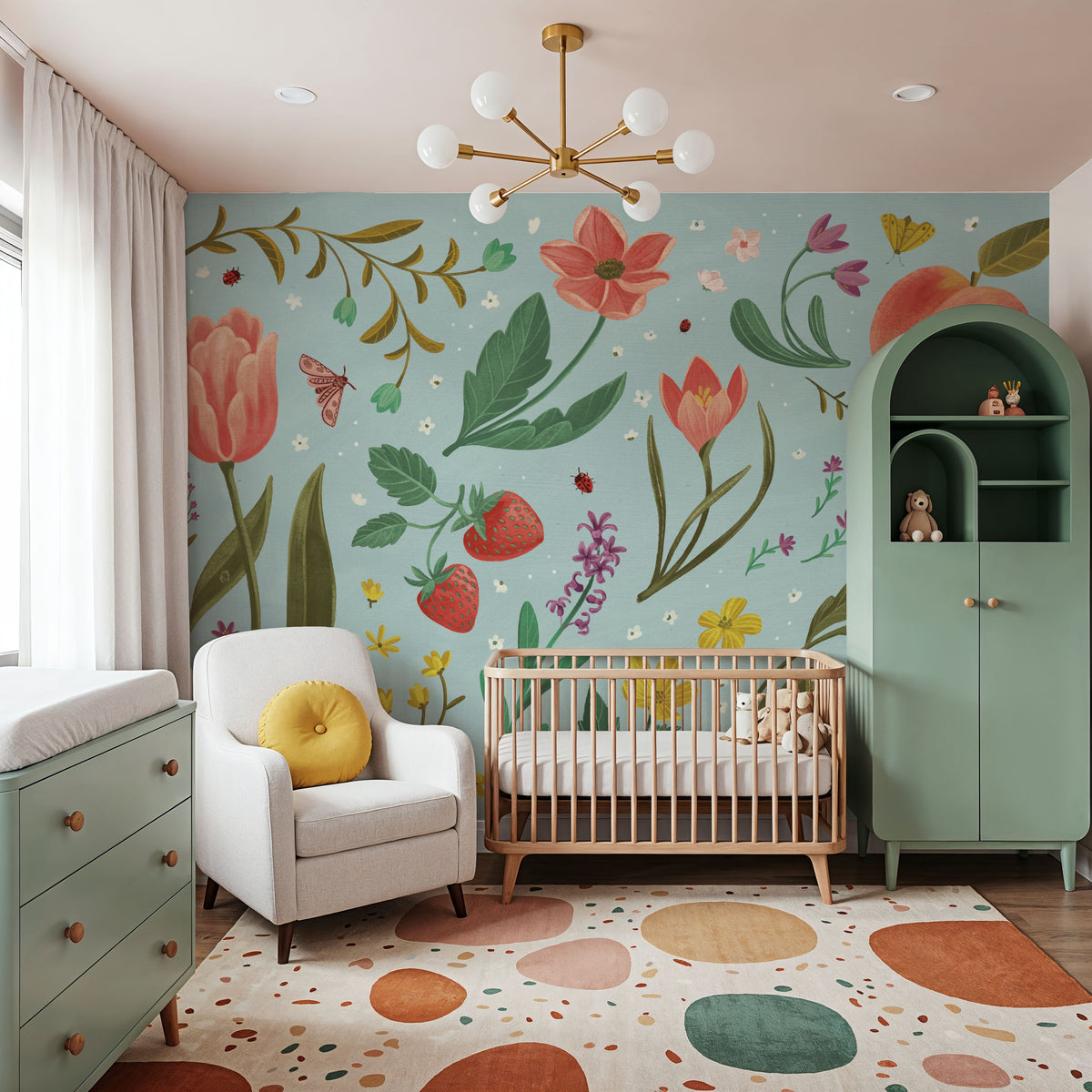 Spring Botanical Mural Wallpaper - room preview 06