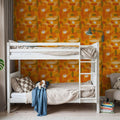 Homley Geometry, Orange Mural Wallpaper - room preview 06