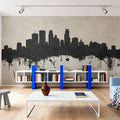 Minneapolis Minnesota Skyline Concrete Mural Wallpaper - room preview 06