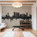 Fort Lauderdale Florida Skyline Concrete Mural Wallpaper - room preview 06