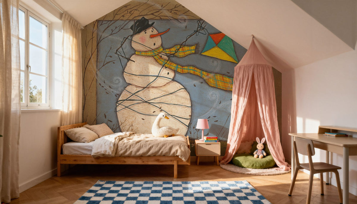 Seasonal Snowman III Mural Wallpaper - room preview 06