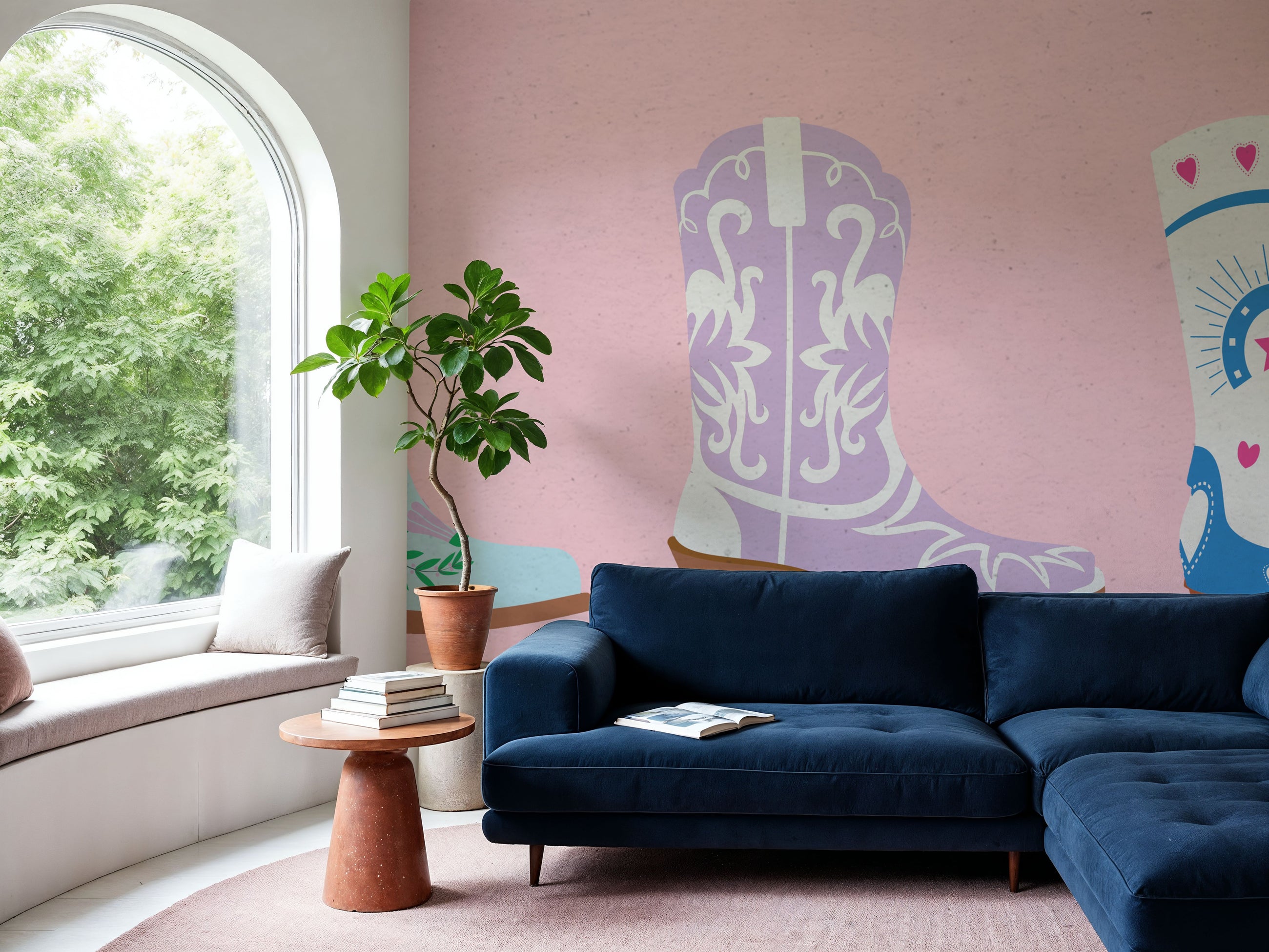 Cowgirly V Pastel Mural Wallpaper