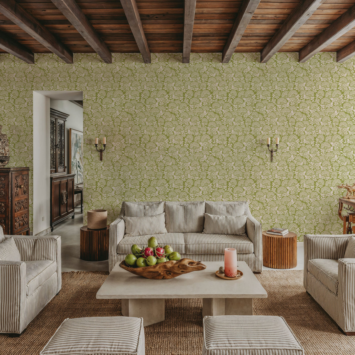 Hydrangea, Pistachio Mural Wallpaper - room preview 06