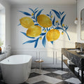 Blue Leaf Lemons I Mural Wallpaper - room preview 06