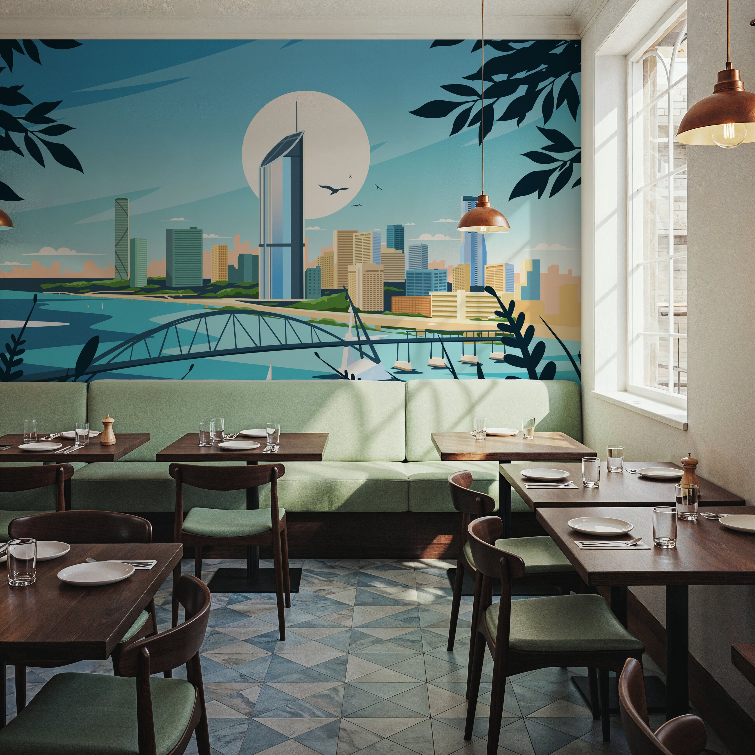 Travel Brisbane Mural Wallpaper