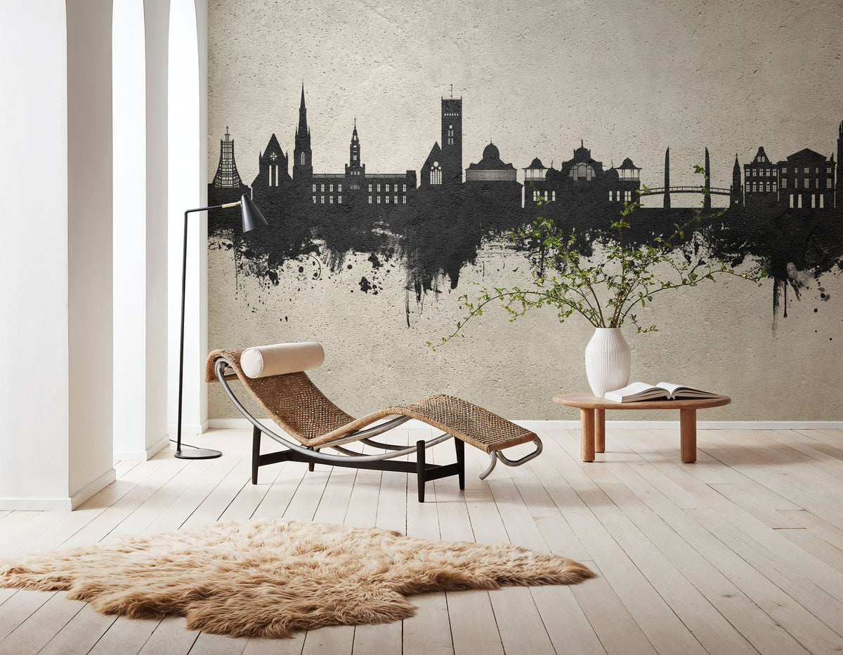 Torquay England Skyline Concrete Mural Wallpaper - room preview 06