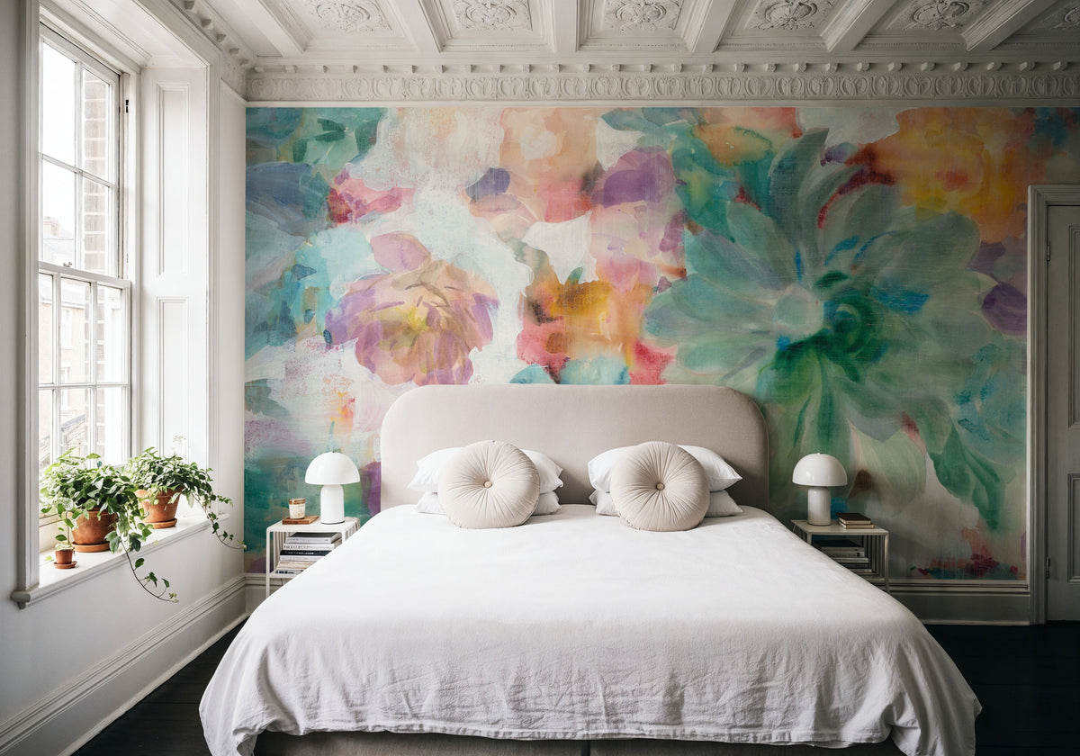 Succulent Florals Mural Wallpaper - room preview 06