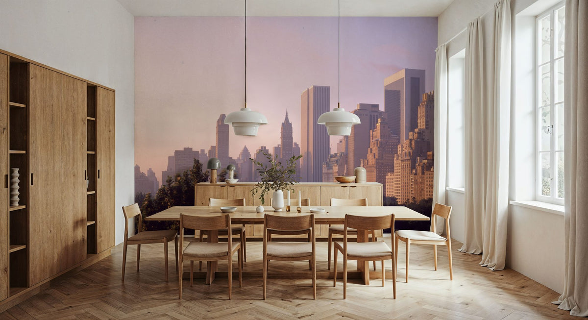 Sunset Skyline Mural Wallpaper - room preview 06