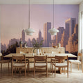 Sunset Skyline Mural Wallpaper - room preview 06