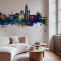 Valladolid Spain Skyline Blue & Bronze Mural Wallpaper - room preview 06