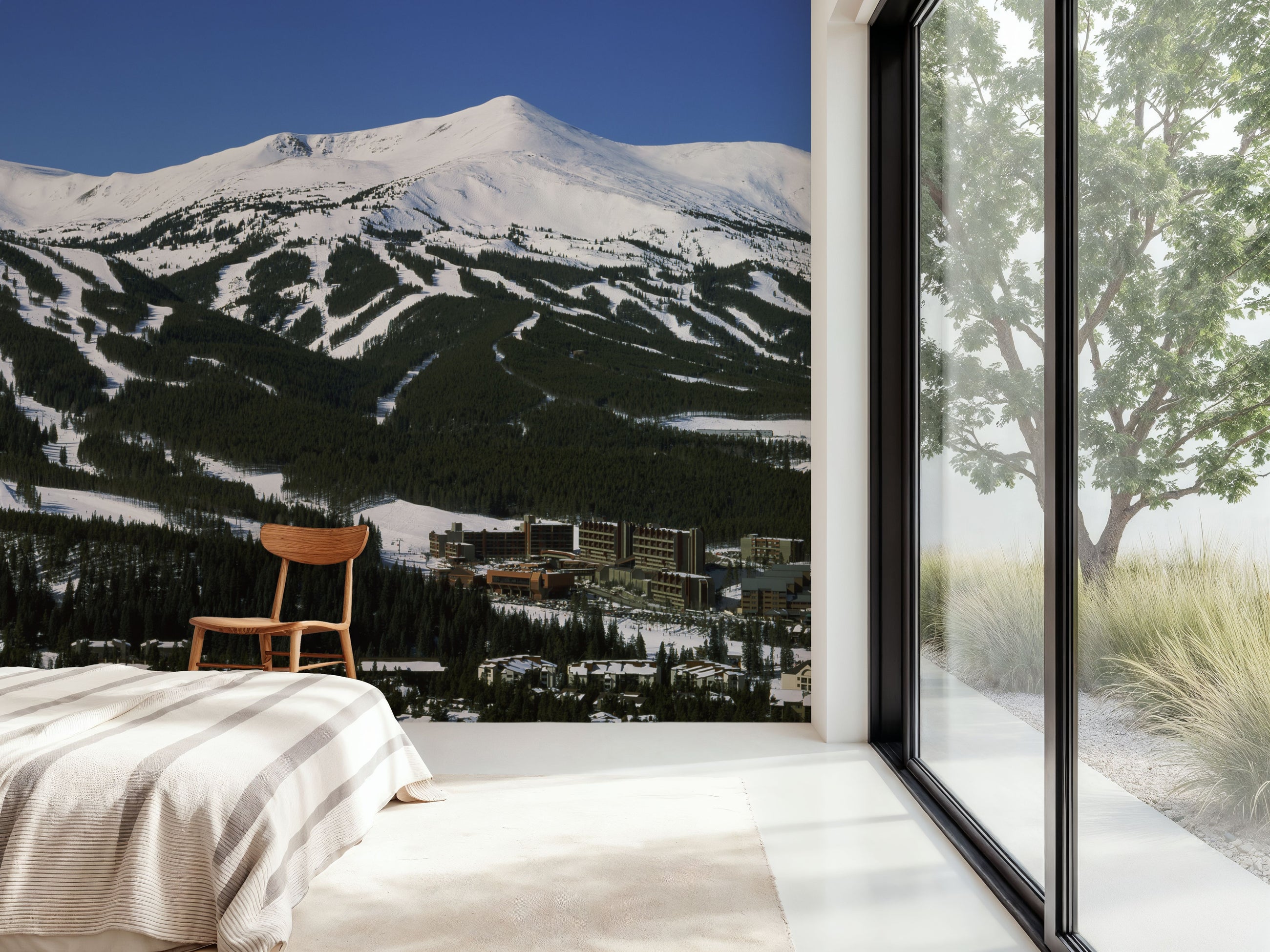 Alpine Ski Haven Mural Wallpaper
