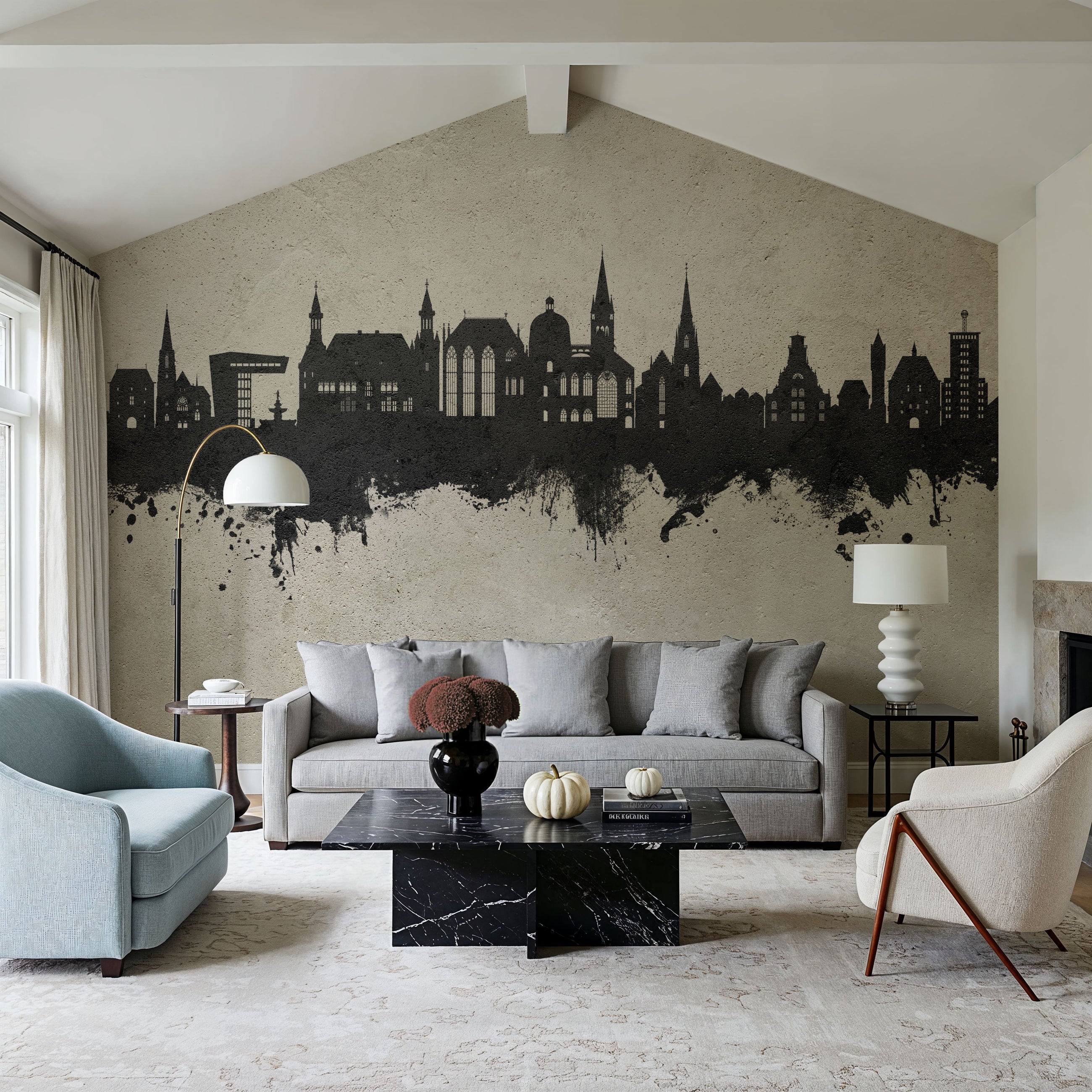 Aachen Germany Skyline Concrete Mural Wallpaper