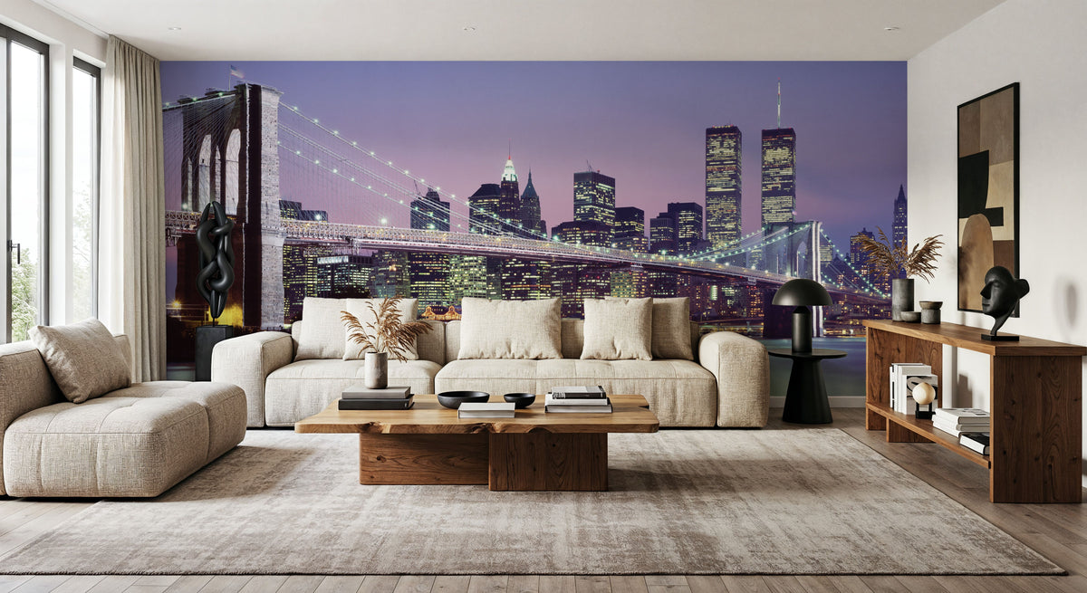 Illuminated Bridge Mural Wallpaper - room preview 06
