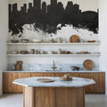 New Orleans Louisiana Skyline Black & White Mural Wallpaper - room preview 06