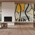 Snow Day Gray Flower Mural Wallpaper - room preview 06