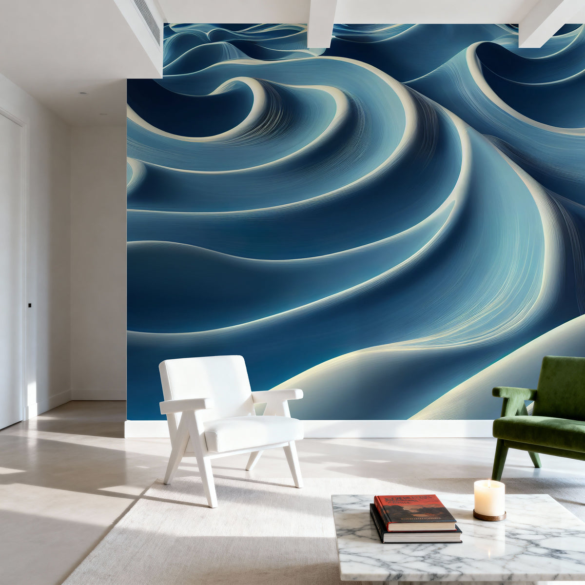 Soft Lines Mural Wallpaper - room preview 06