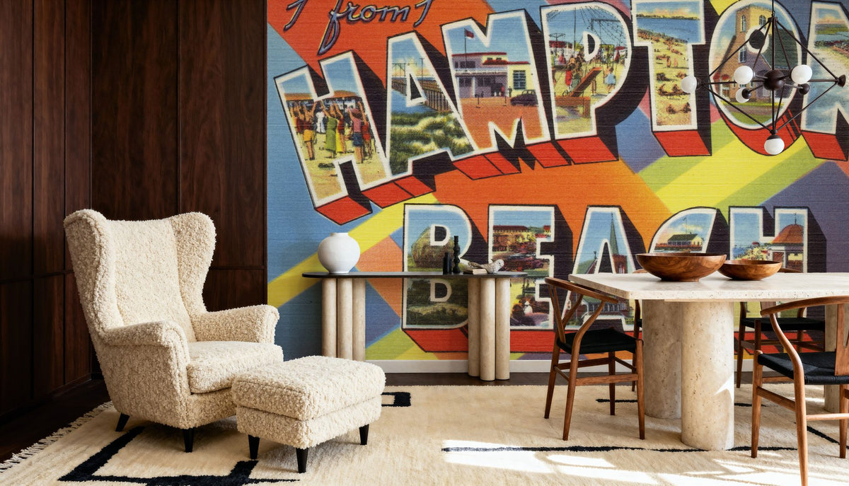 Greetings From Hampton Beach Mural Wallpaper - room preview 06
