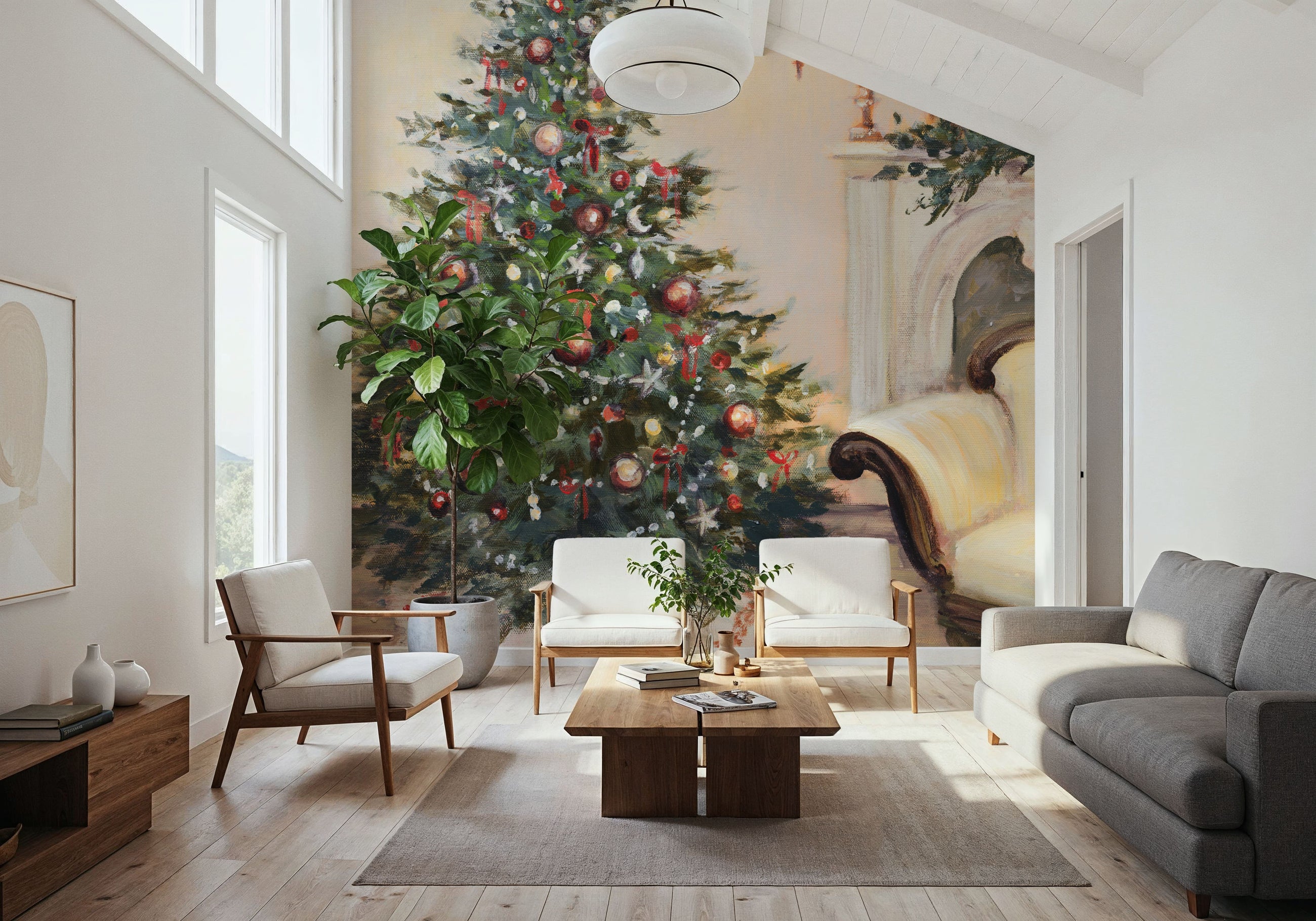 Victorian Christmas Mural Wallpaper
