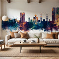 Ras Al Khaimah Skyline Blue & Bronze Mural Wallpaper - room preview 06