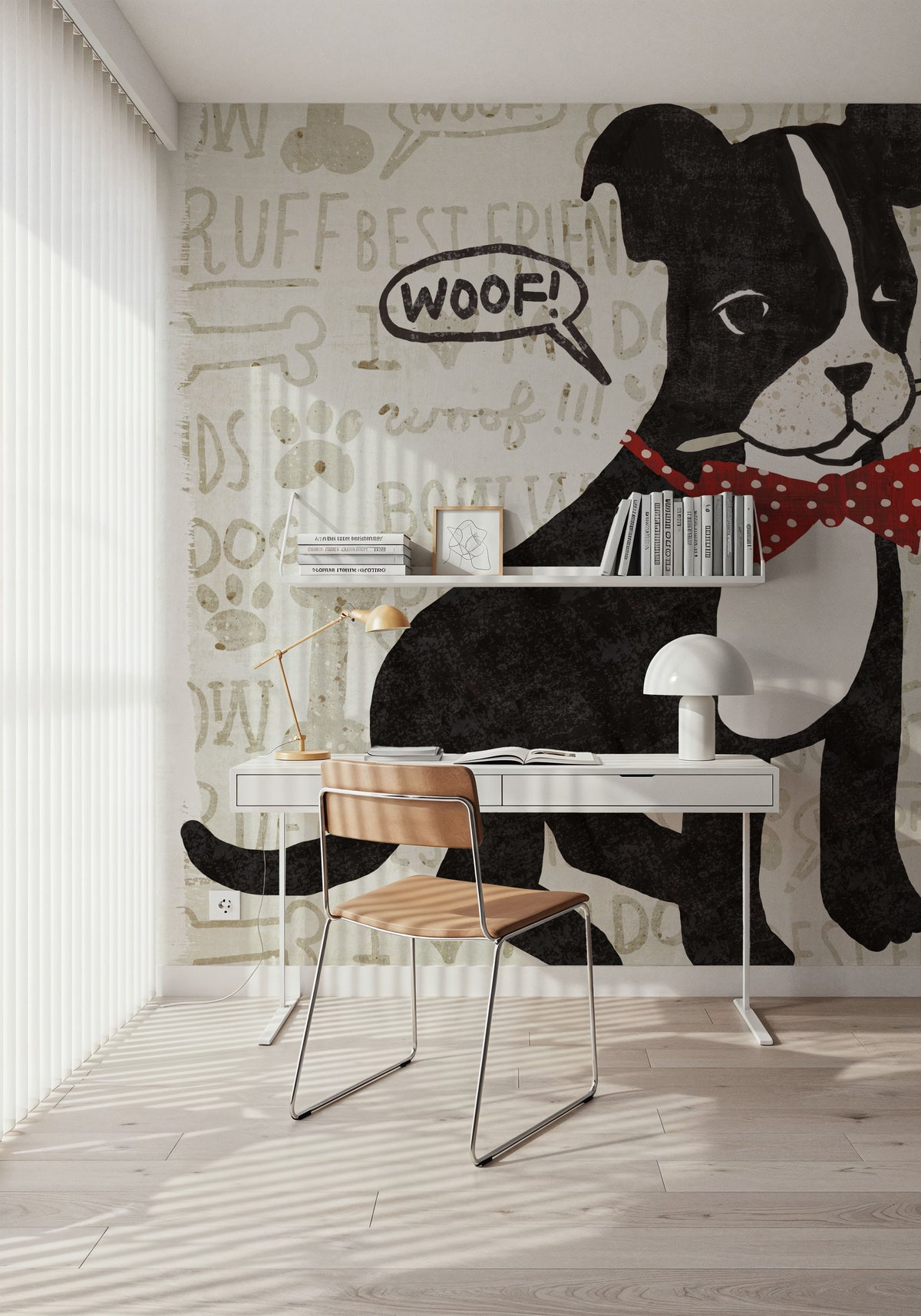 Puppy Love VI Mural Wallpaper - room preview 06