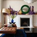 Reading England Skyline Purple & Gold Mural Wallpaper - room preview 06