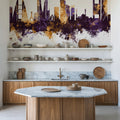Manama Skyline Purple & Gold Mural Wallpaper - room preview 06