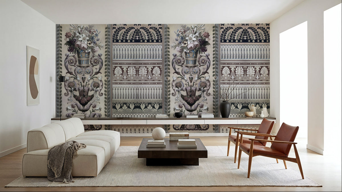 Flower Mountain, Brown Mural Wallpaper - room preview 06