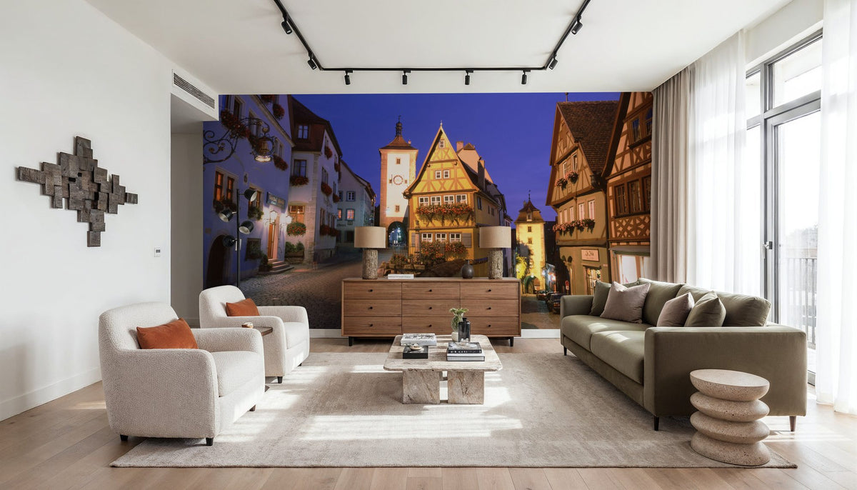 Medieval Twilight Alley Mural Wallpaper - room preview 06