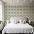 Lille, Olive Green Mural Wallpaper - room preview 06