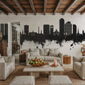 Lexington Kentucky Skyline Black & White Mural Wallpaper - room preview 06