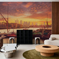 Harbor Sunset Sails Mural Wallpaper - room preview 06