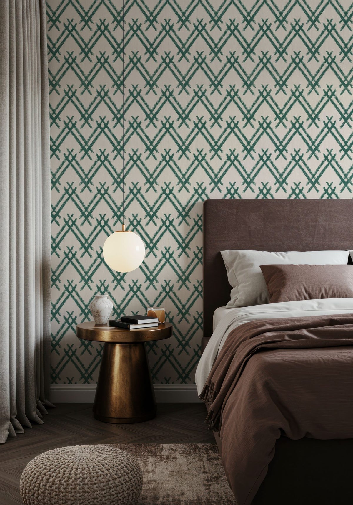 Woodland Tops Tropical Green Mural Wallpaper - room preview 06