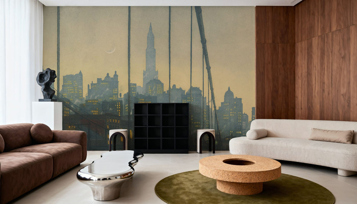 Dwellpaper New York, Brooklyn Bridge (1927) Illustration Mural Wallpaper image 6