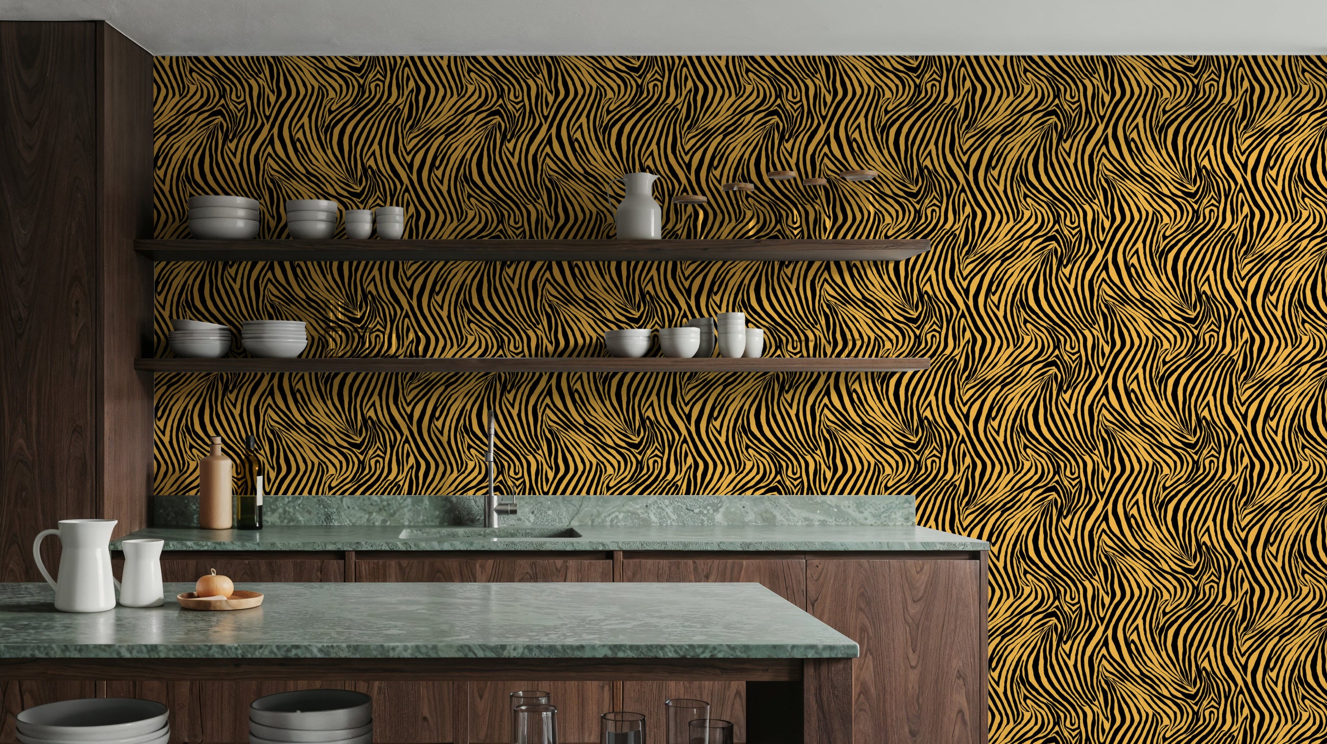 A Stripe of Zebra, Sunflower Mural Wallpaper