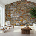 Rustic Stonework Mural Wallpaper - room preview 06