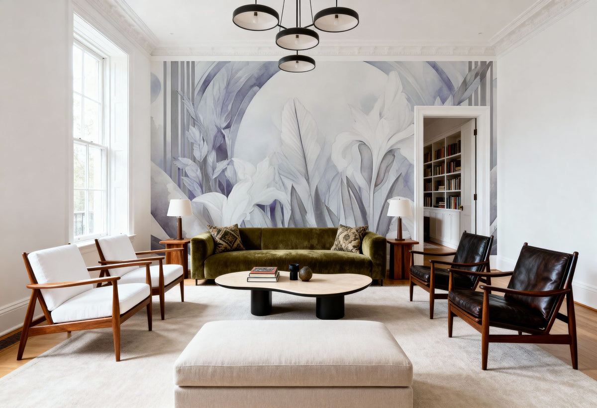 Irises At Sunrise Purple Mural Wallpaper - room preview 06