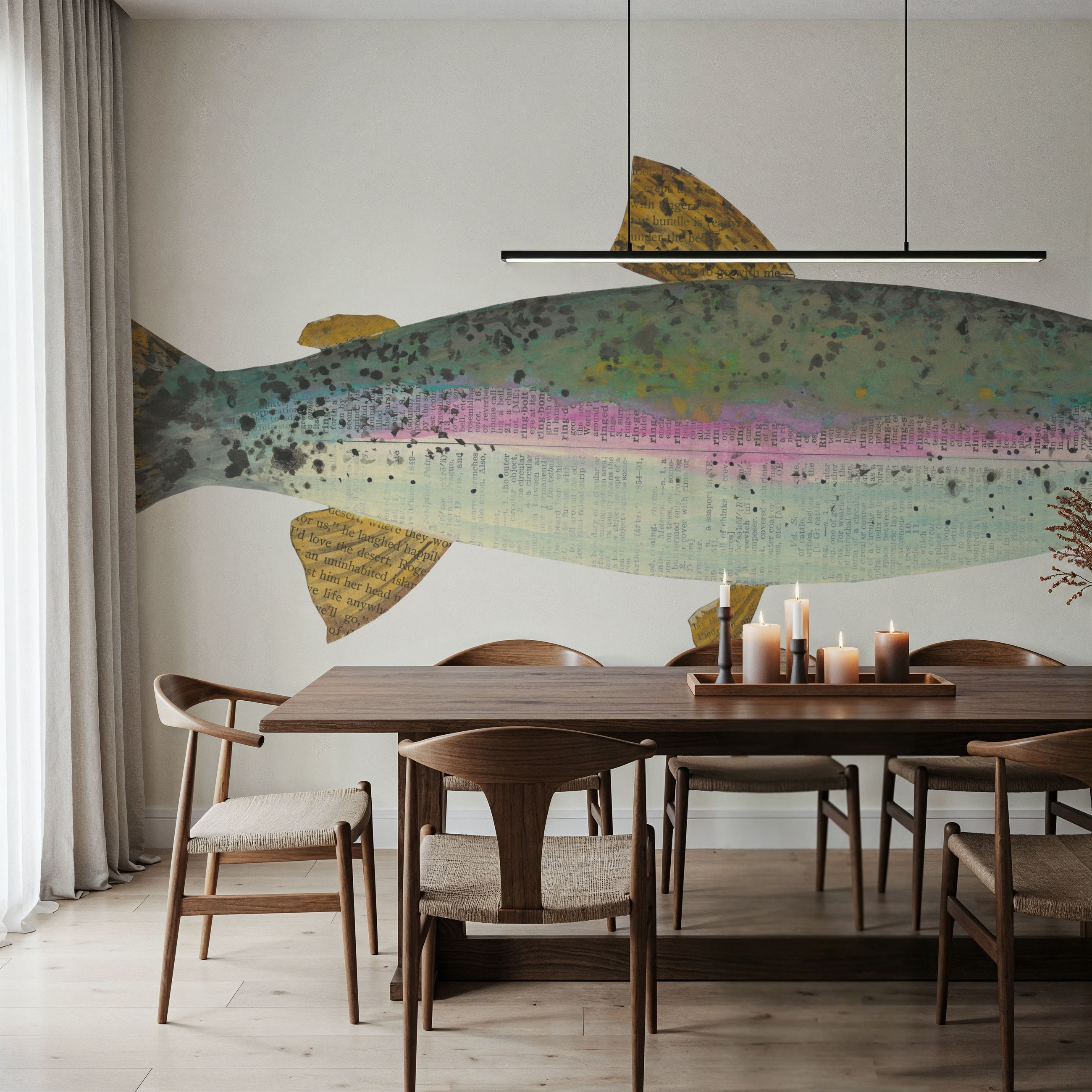 Angling in the Stream I Mural Wallpaper