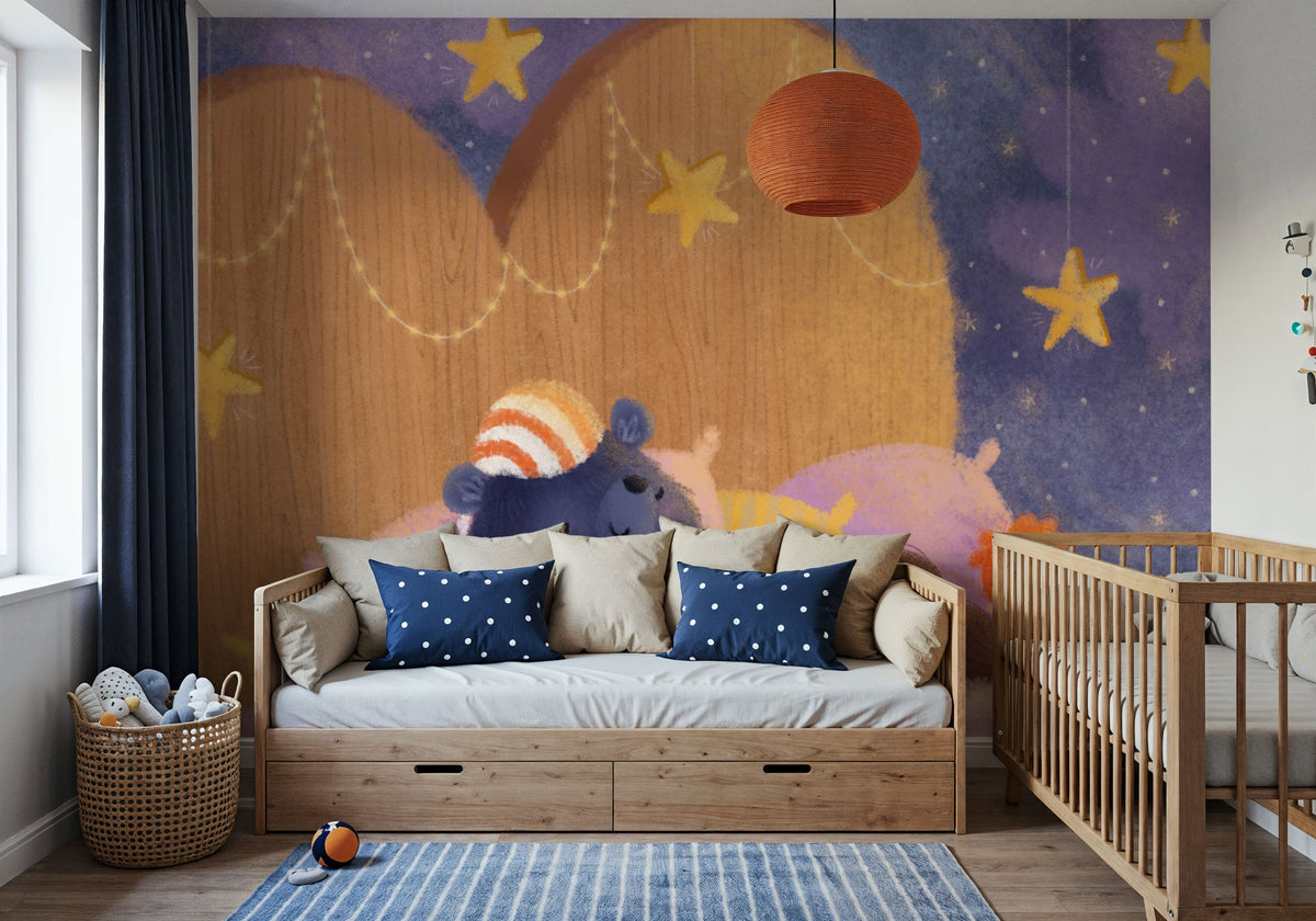 Cozy Bear Mural Wallpaper - room preview 06