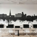 Solihull England Skyline Black & White Mural Wallpaper - room preview 06