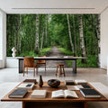 Dark Birch Forest Mural Wallpaper - room preview 06