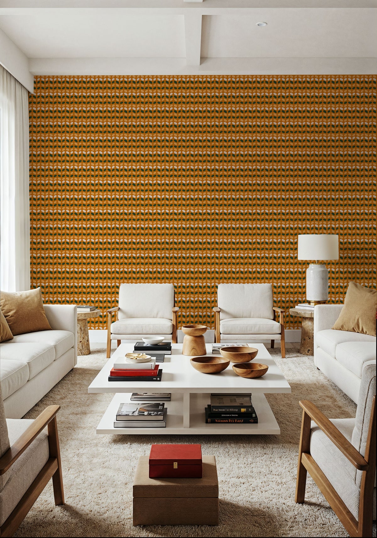Orange Connection Mural Wallpaper - room preview 06
