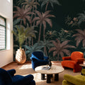 Palm Abode, Midnight Mural Wallpaper - room preview 06