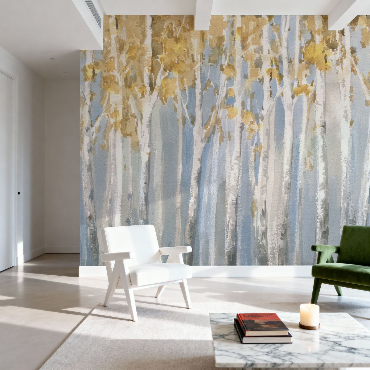 Bright Birches Mural Wallpaper - room preview 06